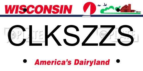 CLKSZZS Wisconsin License Plate