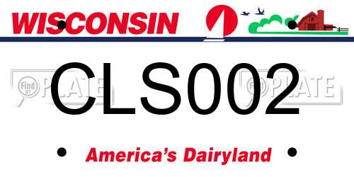 CLS002 Wisconsin License Plate