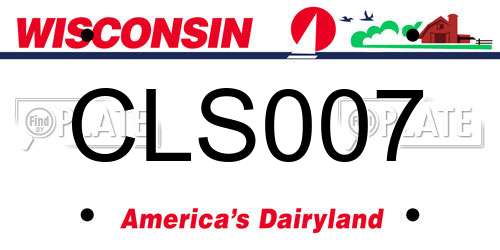 CLS007 Wisconsin License Plate