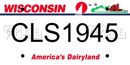 CLS1945 Wisconsin License Plate
