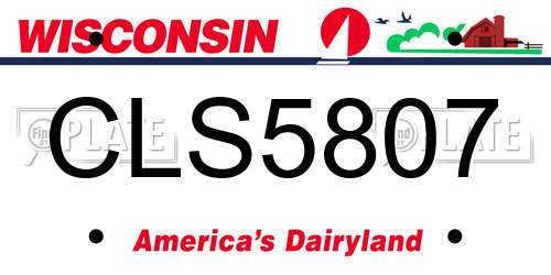 CLS5807 Wisconsin License Plate