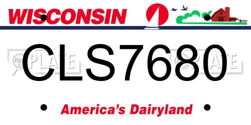 CLS7680 Wisconsin License Plate
