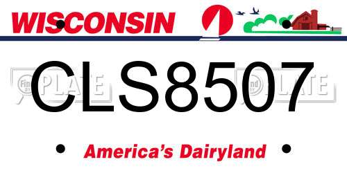 CLS8507 Wisconsin License Plate