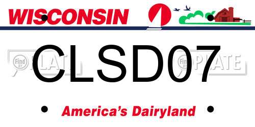 CLSD07 Wisconsin License Plate