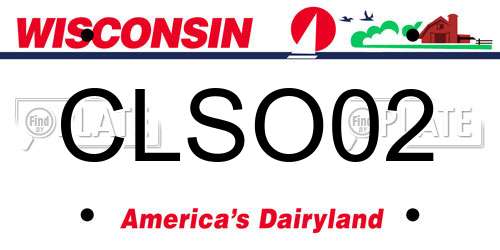 CLSO02 Wisconsin License Plate