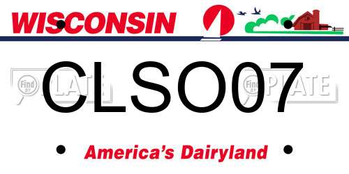 CLSO07 Wisconsin License Plate