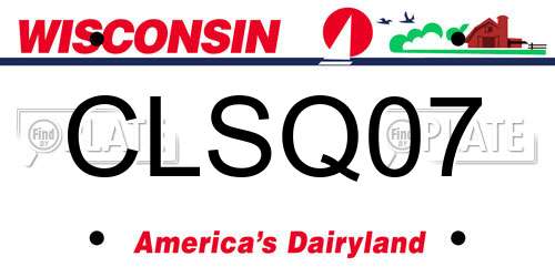CLSQ07 Wisconsin License Plate