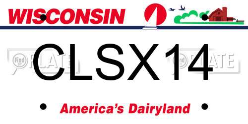 CLSX14 Wisconsin License Plate