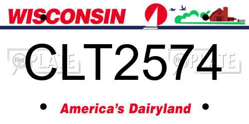 CLT2574 Wisconsin License Plate