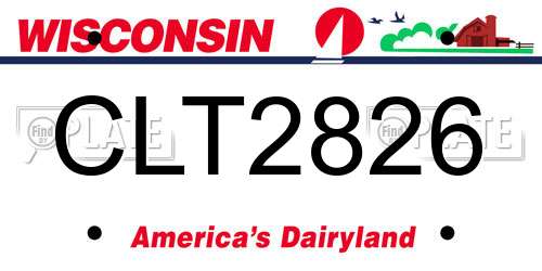 CLT2826 Wisconsin License Plate