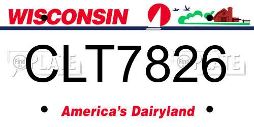 CLT7826 Wisconsin License Plate