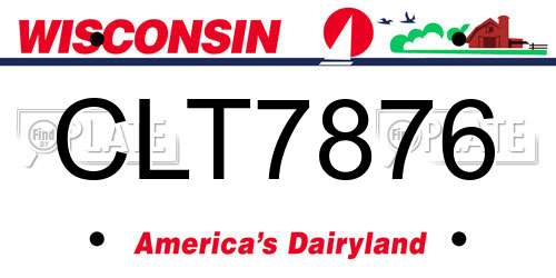 CLT7876 Wisconsin License Plate