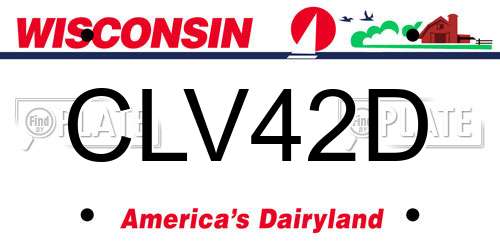 CLV42D Wisconsin License Plate