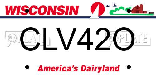 CLV42O Wisconsin License Plate