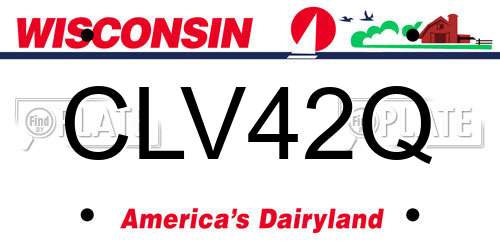 CLV42Q Wisconsin License Plate