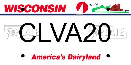 CLVA20 Wisconsin License Plate