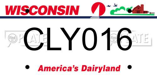 CLY016 Wisconsin License Plate