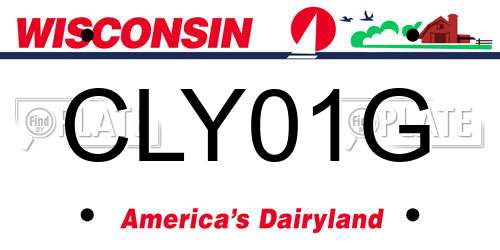 CLY01G Wisconsin License Plate