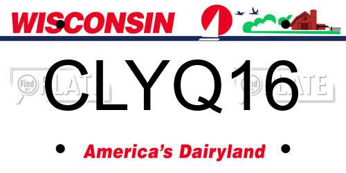 CLYQ16 Wisconsin License Plate