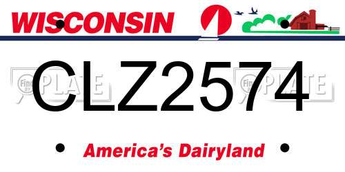 CLZ2574 Wisconsin License Plate