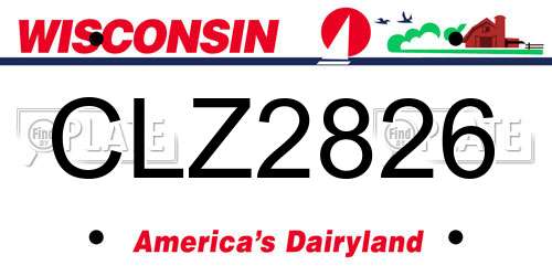CLZ2826 Wisconsin License Plate