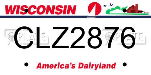 CLZ2876 Wisconsin License Plate