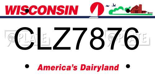 CLZ7876 Wisconsin License Plate