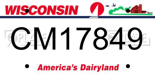 CM17849 Wisconsin License Plate