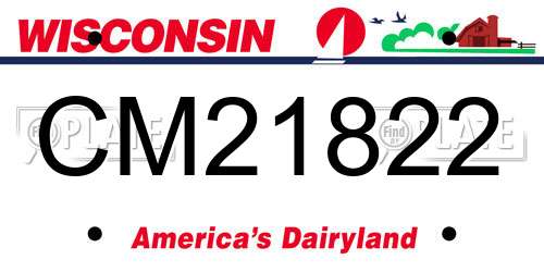 CM21822 Wisconsin License Plate