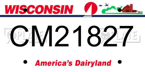 CM21827 Wisconsin License Plate