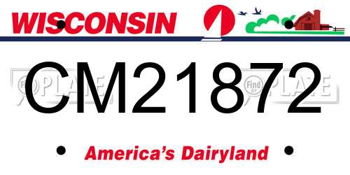 CM21872 Wisconsin License Plate