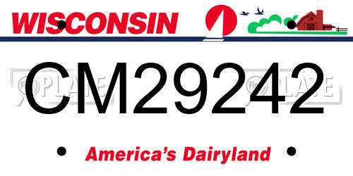CM29242 Wisconsin License Plate