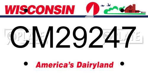 CM29247 Wisconsin License Plate