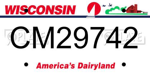 CM29742 Wisconsin License Plate