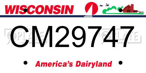 CM29747 Wisconsin License Plate