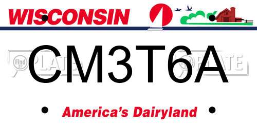 CM3T6A Wisconsin License Plate