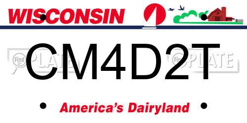CM4D2T Wisconsin License Plate