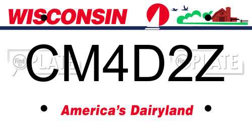 CM4D2Z Wisconsin License Plate