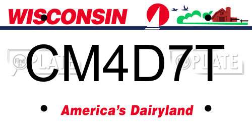 CM4D7T Wisconsin License Plate