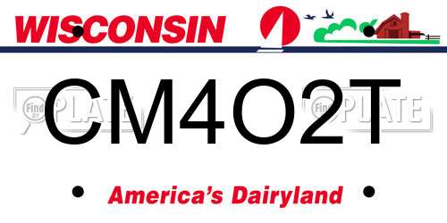 CM4O2T Wisconsin License Plate