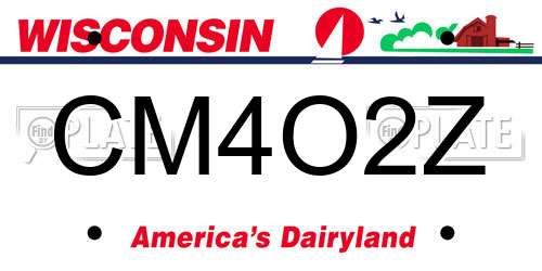 CM4O2Z Wisconsin License Plate