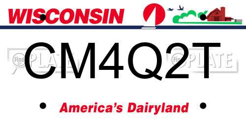 CM4Q2T Wisconsin License Plate