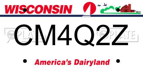CM4Q2Z Wisconsin License Plate