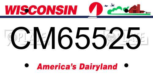 CM65525 Wisconsin License Plate