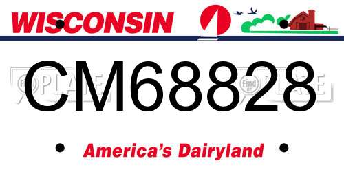 CM68828 Wisconsin License Plate