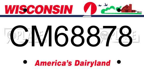CM68878 Wisconsin License Plate
