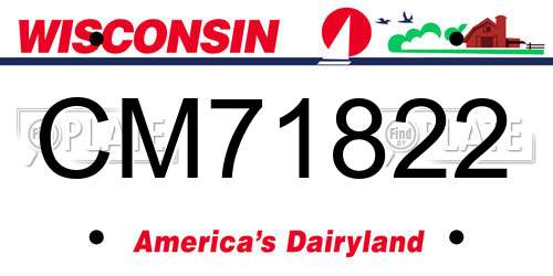 CM71822 Wisconsin License Plate