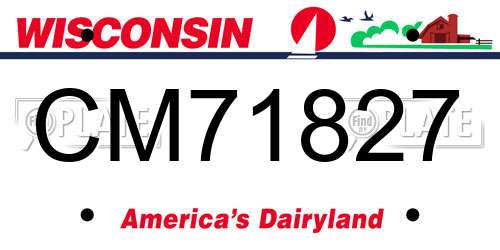 CM71827 Wisconsin License Plate