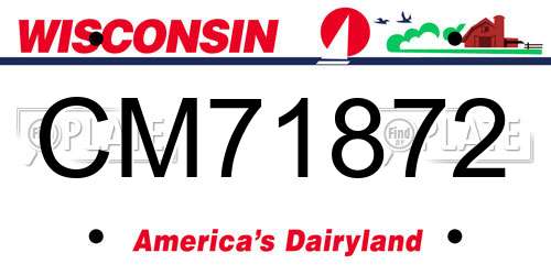 CM71872 Wisconsin License Plate