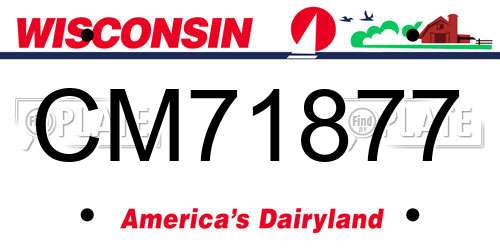 CM71877 Wisconsin License Plate